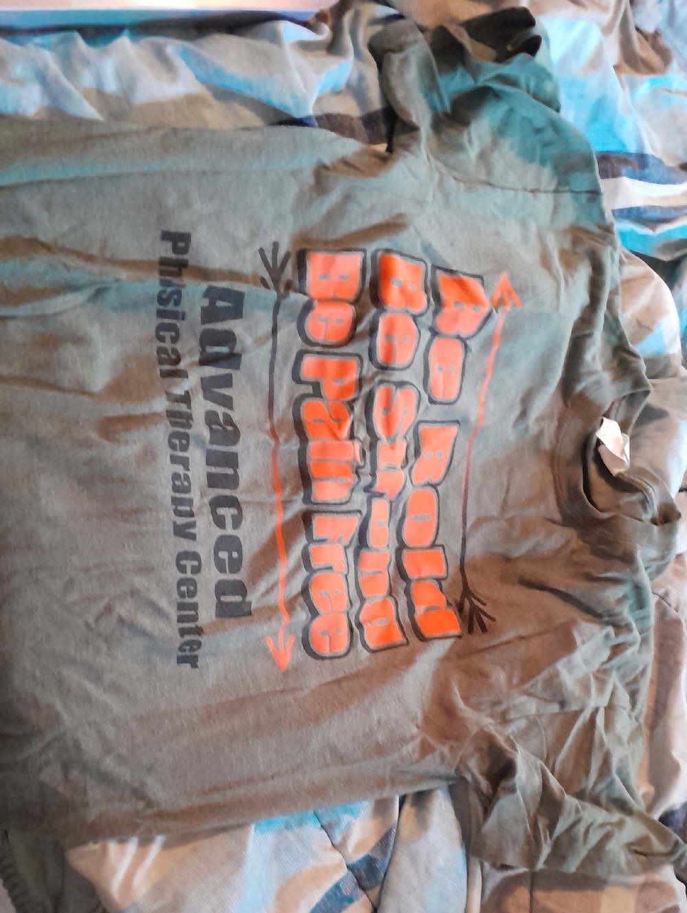 Graphic Tee with Orange and Black Print